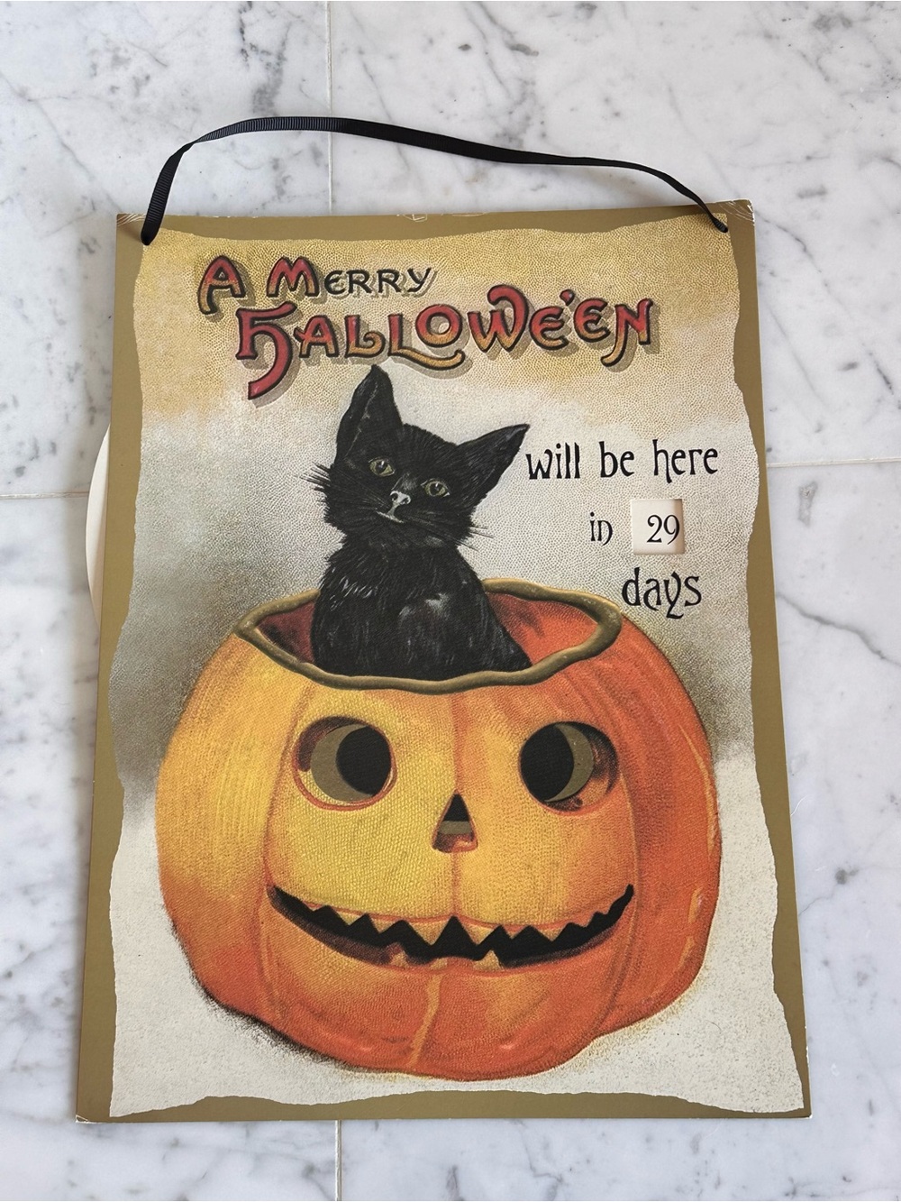 🐈‍⬛🎃 Vintage Style Halloween Decoration Countdown
